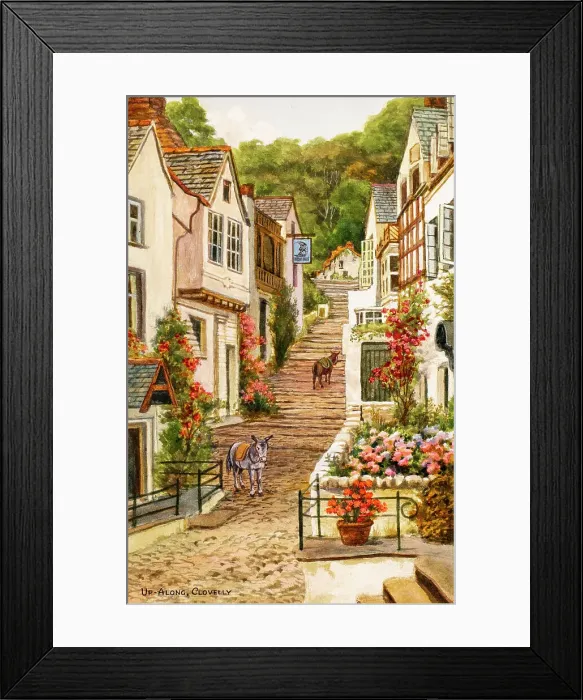 Framed Print : Up-Along, Clovelly, Devon Framed Print : Up-Along, Clovelly, Devon