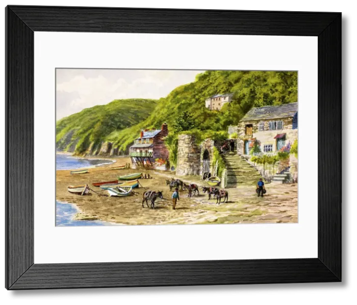Framed Print : Clovelly Harbour, Devon Framed Print : Clovelly Harbour, Devon