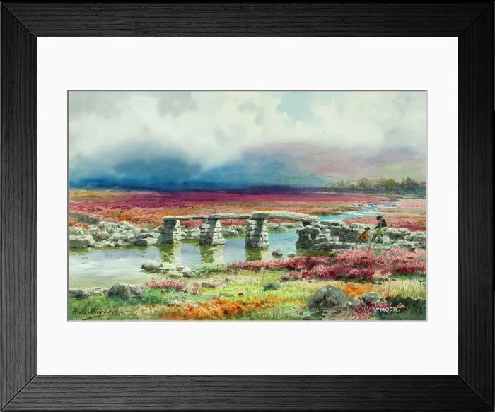 Framed Print : Traditional clapper bridge on Dartmoor, Devon Framed Print : Traditional clapper bridge on Dartmoor, Devon