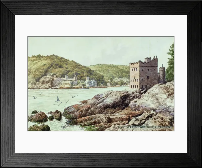 Framed Print : Kingswear and Dartmouth Castles, Devon Framed Print : Kingswear and Dartmouth Castles, Devon