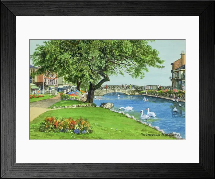 Framed Print : Gardens and Stream, Dawlish, South Devon Framed Print : Gardens and Stream, Dawlish, South Devon