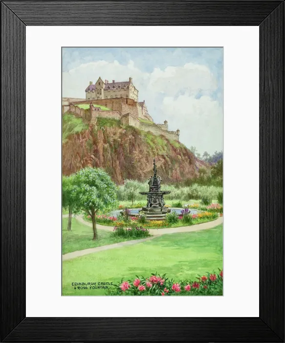 Framed Print : Castle and Ross Fountain, Edinburgh, Lothian, Scotland Framed Print : Castle and Ross Fountain, Edinburgh, Lothian, Scotland