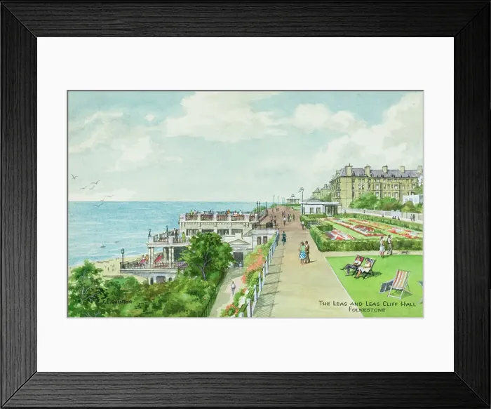 Framed Print : The Leas and Leas Cliff Hall, Folkestone, Kent Framed Print : The Leas and Leas Cliff Hall, Folkestone, Kent