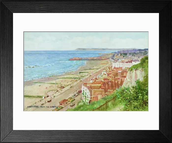 Framed Print : Hastings, East Sussex, viewed from the Castle Framed Print : Hastings, East Sussex, viewed from the Castle