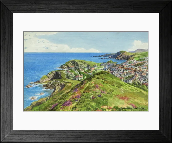 Framed Print : Ilfracombe, Devon, viewed from the Tors Framed Print : Ilfracombe, Devon, viewed from the Tors