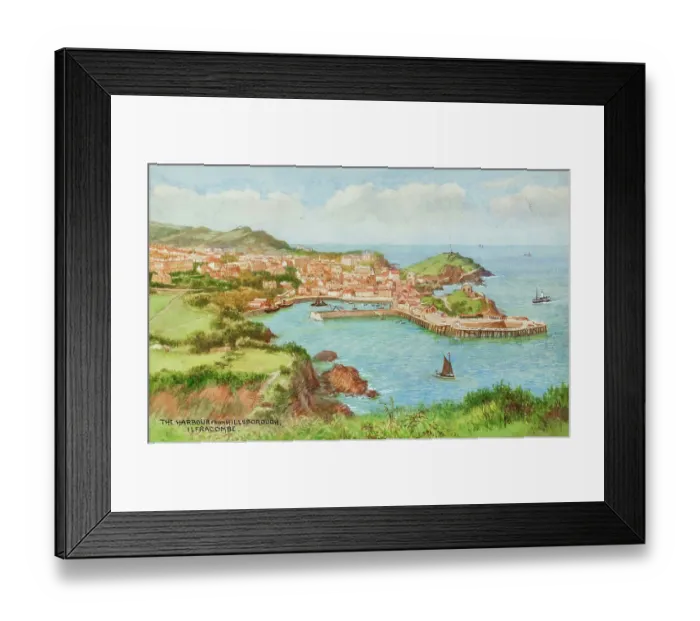 Framed Print : Harbour viewed from Hillsborough, Ilfracombe, Devon Framed Print : Harbour viewed from Hillsborough, Ilfracombe, Devon