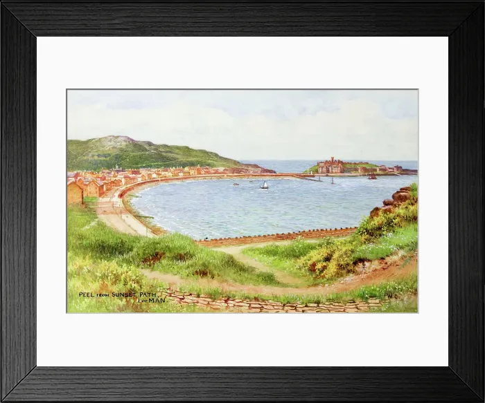 Framed Print : Peel, Isle of Man, viewed from Sunset Path Framed Print : Peel, Isle of Man, viewed from Sunset Path
