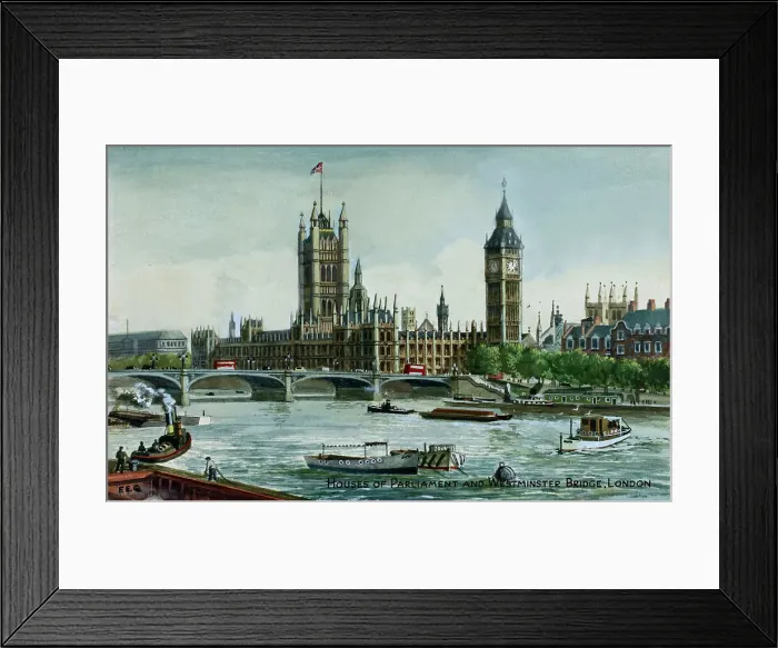 Framed Print : Houses of Parliament and Westminster Bridge, London Framed Print : Houses of Parliament and Westminster Bridge, London