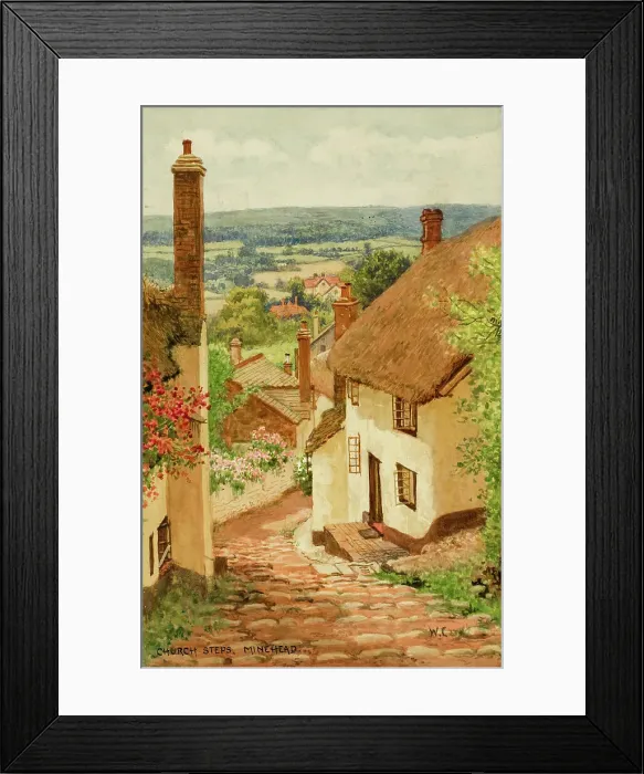 Framed Print : Church Steps, Old Town, Minehead, Somerset Framed Print : Church Steps, Old Town, Minehead, Somerset