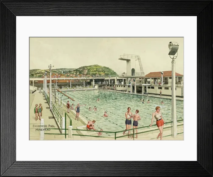 Framed Print : Swimming Pool, Minehead, Somerset Framed Print : Swimming Pool, Minehead, Somerset
