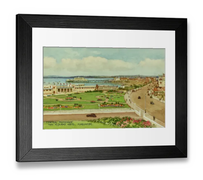 Framed Print : Central Promenade, Morecambe, Lancashire Framed Print : Central Promenade, Morecambe, Lancashire