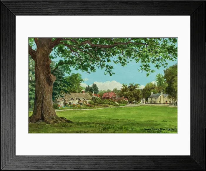 Framed Print : Swan Green, Lyndhurst, New Forest, Hampshire Framed Print : Swan Green, Lyndhurst, New Forest, Hampshire
