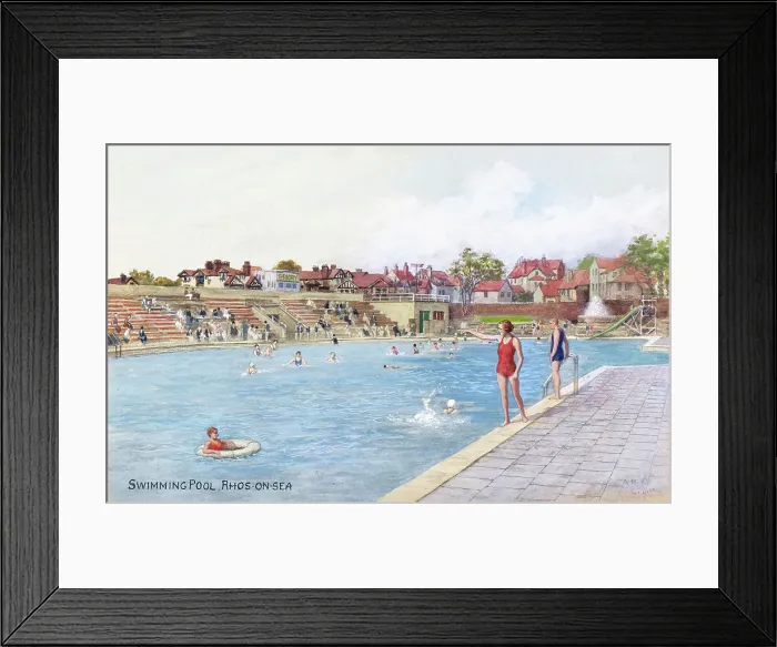 Framed Print : Swimming Pool, Rhos-on-Sea, Conwy, North Wales Framed Print : Swimming Pool, Rhos-on-Sea, Conwy, North Wales