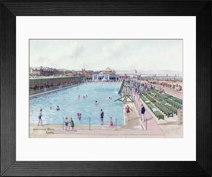 Framed Print : Bathing Pool, Rhyl, North Wales Framed Print : Bathing Pool, Rhyl, North Wales