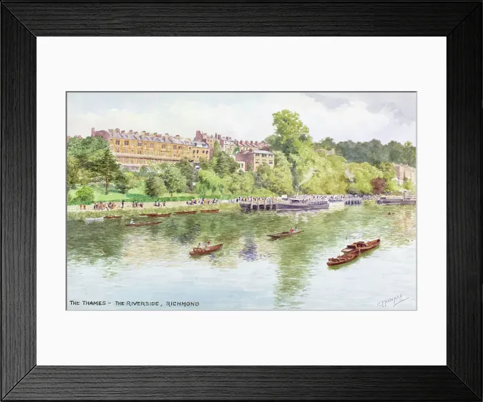 Framed Print : Riverside scene, Richmond-on-Thames, Surrey Framed Print : Riverside scene, Richmond-on-Thames, Surrey