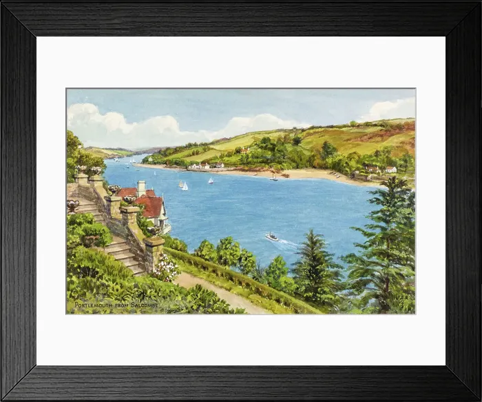 Framed Print : Portlemouth from Salcombe, Devon Framed Print : Portlemouth from Salcombe, Devon