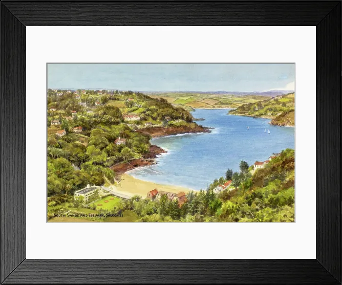 Framed Print : South Sands and Estuary, Salcombe, Devon Framed Print : South Sands and Estuary, Salcombe, Devon