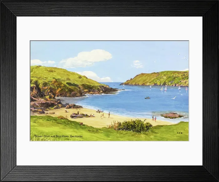 Framed Print : Sunny Cove and Bolt Head, Salcombe, Devon Framed Print : Sunny Cove and Bolt Head, Salcombe, Devon