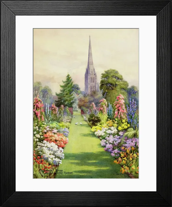 Framed Print : Salisbury Cathedral from the Canonry Garden, Wiltshire Framed Print : Salisbury Cathedral from the Canonry Garden, Wiltshire