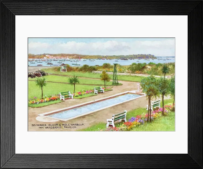 Framed Print : Brownsea Island and Poole Harbour, Sandbanks, Dorset Framed Print : Brownsea Island and Poole Harbour, Sandbanks, Dorset