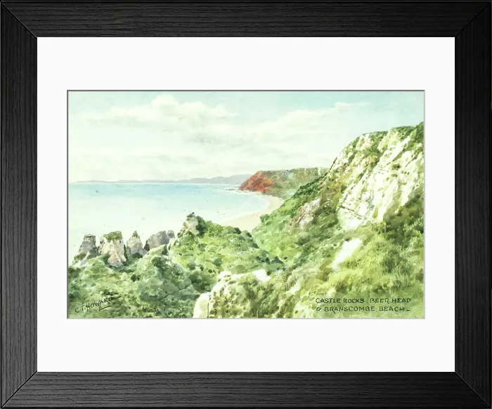 Framed Print : Castle Rocks, Beer Head and Branscombe Beach, Devon Framed Print : Castle Rocks, Beer Head and Branscombe Beach, Devon