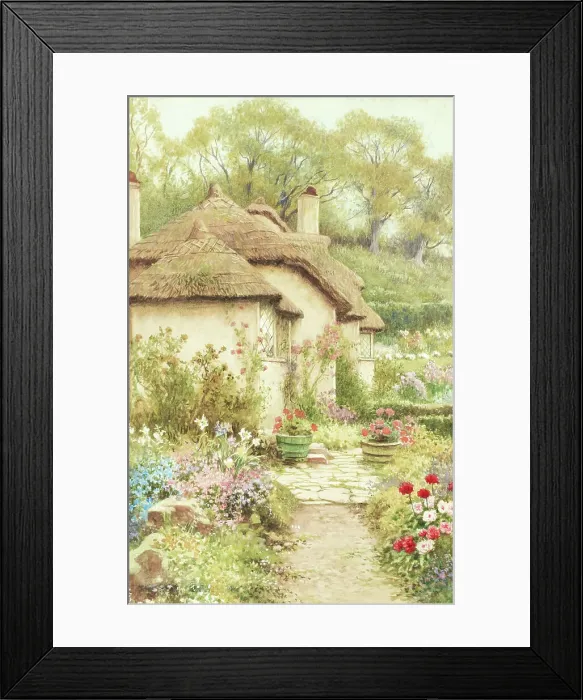 Framed Print : Thatched cottages at Selworthy, Somerset Framed Print : Thatched cottages at Selworthy, Somerset