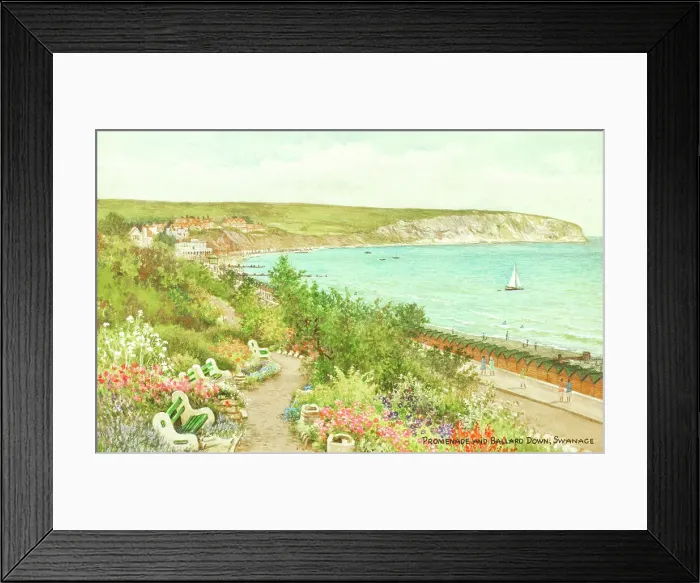 Framed Print : Promenade and Ballard Down, Swanage, Dorset Framed Print : Promenade and Ballard Down, Swanage, Dorset