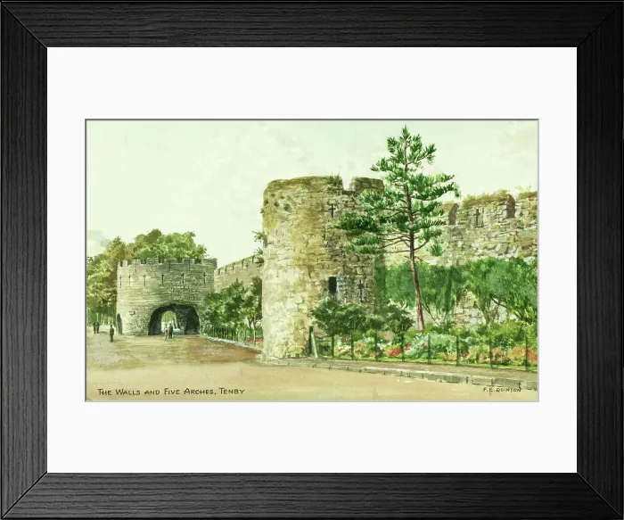Framed Print : The Walls and Five Arches, Tenby, Pembrokeshire,s Wales Framed Print : The Walls and Five Arches, Tenby, Pembrokeshire,s Wales