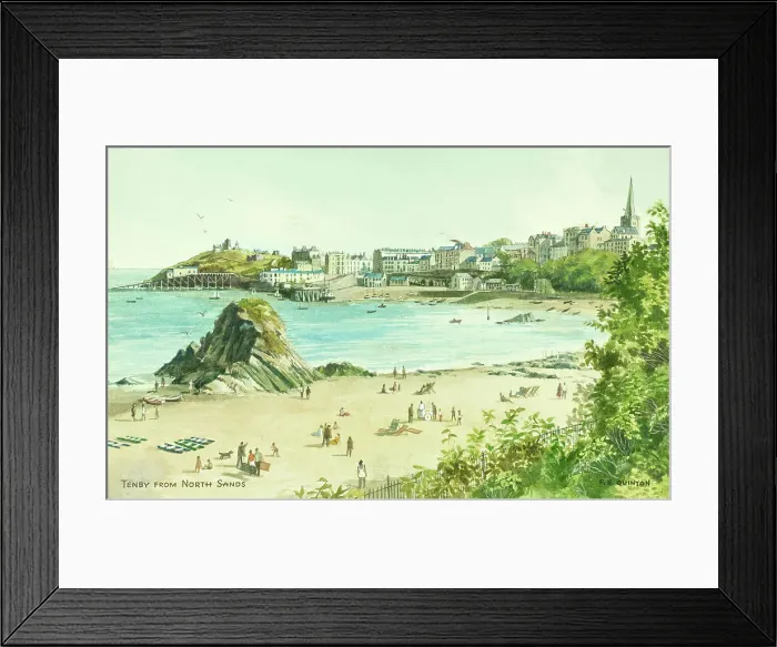 Framed Print : North Sands, Tenby, Pembrokeshire, South Wales Framed Print : North Sands, Tenby, Pembrokeshire, South Wales