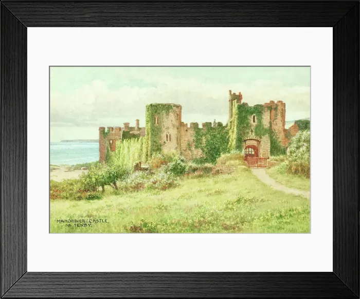 Framed Print : Manorbier Castle, near Tenby, Pembrokeshire, South Wales Framed Print : Manorbier Castle, near Tenby, Pembrokeshire, South Wales