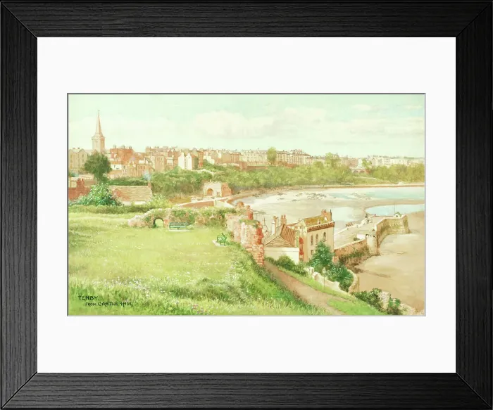 Framed Print : Tenby, Pembrokeshire, South Wales, from Castle Hill Framed Print : Tenby, Pembrokeshire, South Wales, from Castle Hill