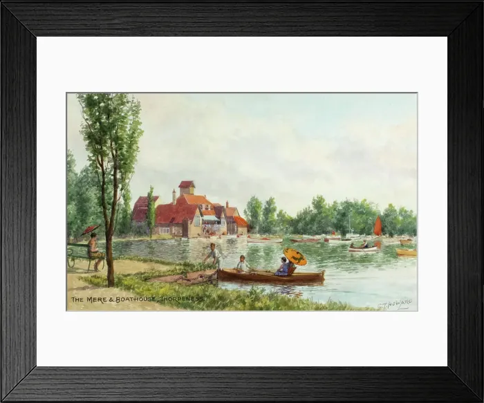 Framed Print : The Mere and Boathouse, Thorpeness, Suffolk Framed Print : The Mere and Boathouse, Thorpeness, Suffolk