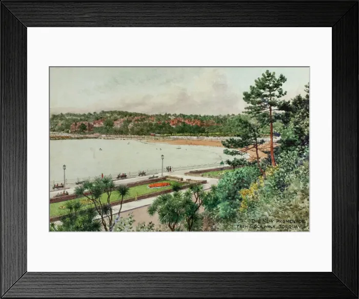 Framed Print : New Promenade from Rock Walk, Torquay, Devon Framed Print : New Promenade from Rock Walk, Torquay, Devon