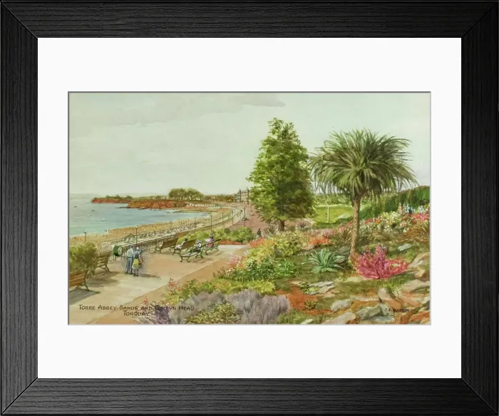 Framed Print : Torre Abbey Sands and Corbyn Head, Torquay, Devon Framed Print : Torre Abbey Sands and Corbyn Head, Torquay, Devon