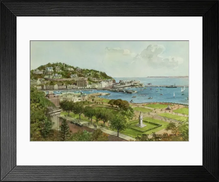 Framed Print : Princess Gardens and Vane Hill, Torquay, Devon Framed Print : Princess Gardens and Vane Hill, Torquay, Devon