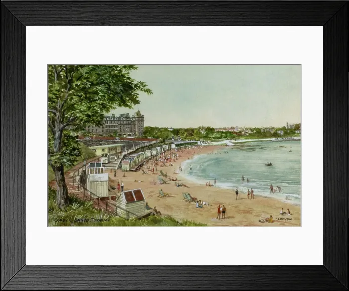 Framed Print : Corbyn Sands, Torquay, Devon