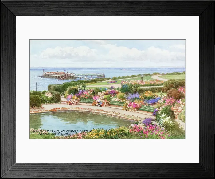 Framed Print : Gardens and Pier, Weston-super-Mare, Somerset Framed Print : Gardens and Pier, Weston-super-Mare, Somerset