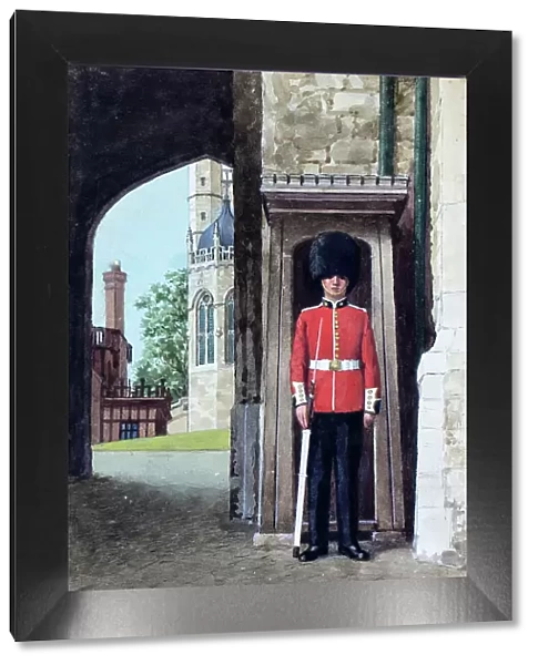 Coldstream Guard sentry at Windsor Castle, Berkshire