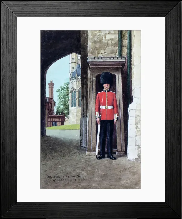 Framed Print : Coldstream Guard sentry at Windsor Castle, Berkshire Framed Print : Coldstream Guard sentry at Windsor Castle, Berkshire