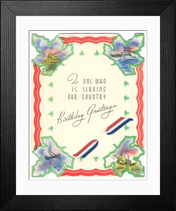 Framed Print : WW2 Birthday Greetings Card Framed Print : WW2 Birthday Greetings Card