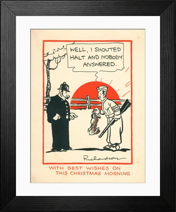 Framed Print : WW2 Christmas Card, Home Guard Framed Print : WW2 Christmas Card, Home Guard