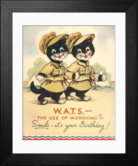 Framed Print : WW2 Birthday Card, W. A. T. S Framed Print : WW2 Birthday Card, W. A. T. S