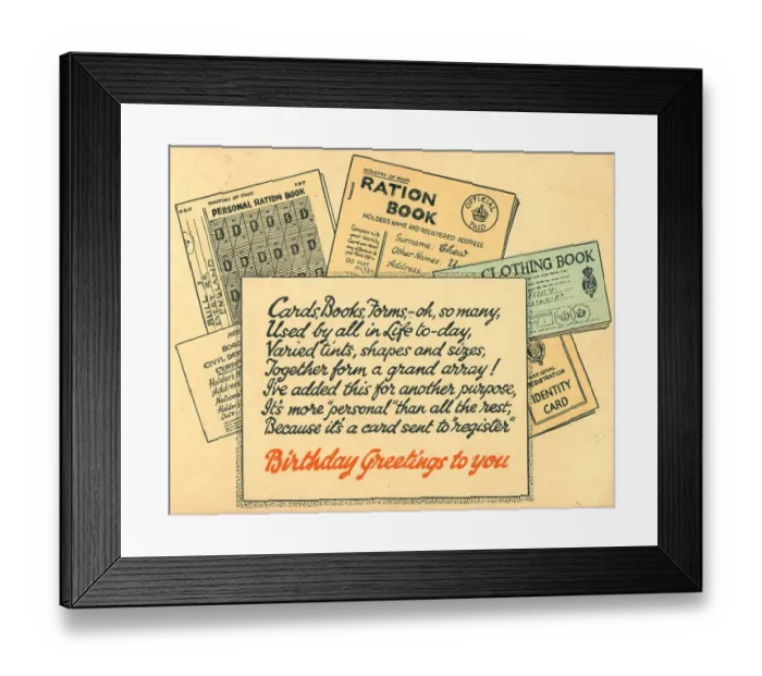 Framed Print : WW2 Birthday Greetings Card Framed Print : WW2 Birthday Greetings Card