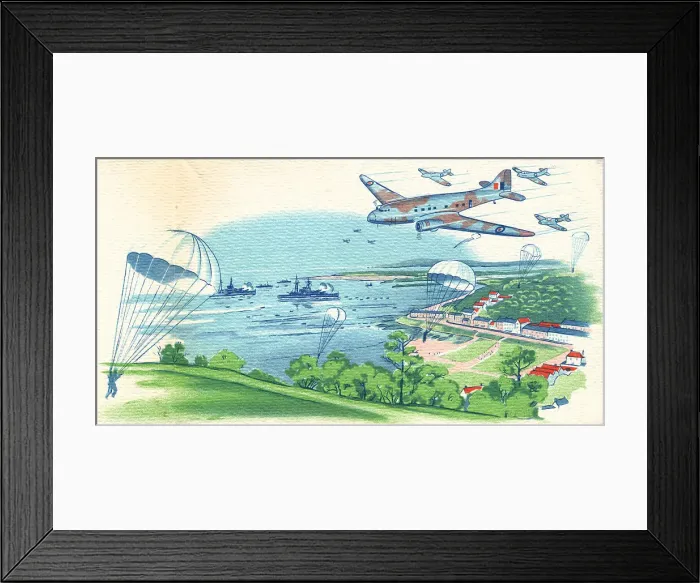 Framed Print : WW2 Christmas Card Illustration Framed Print : WW2 Christmas Card Illustration