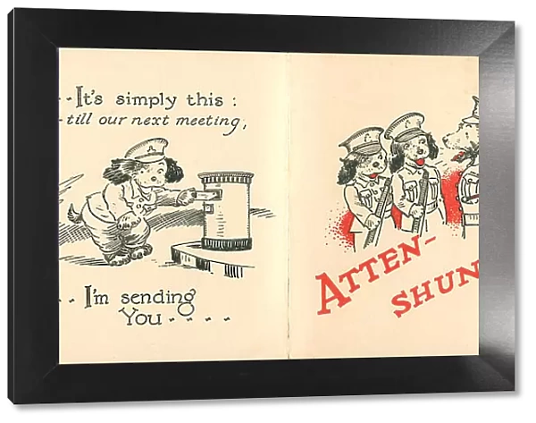 WW2 Christmas Card, Atten-shun!