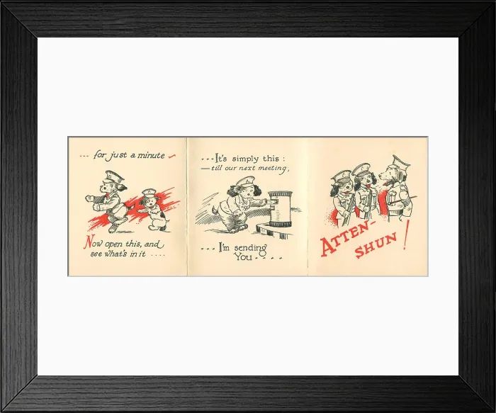 Framed Print : WW2 Christmas Card, Atten-shun! Framed Print : WW2 Christmas Card, Atten-shun!