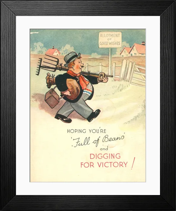 Framed Print : WW2 Birthday Card, Digging For Victory Framed Print : WW2 Birthday Card, Digging For Victory
