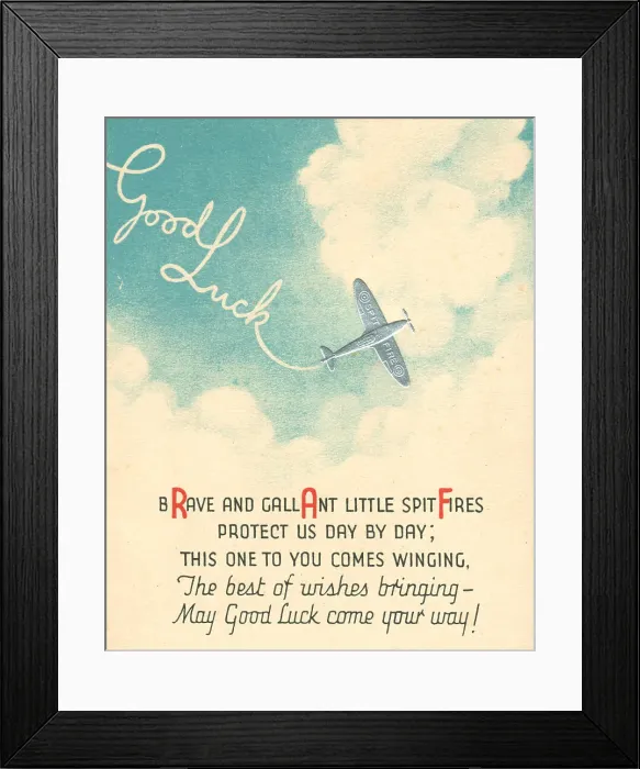 Framed Print : WW2 Greetings Card, R. A. F. Spitfires Framed Print : WW2 Greetings Card, R. A. F. Spitfires
