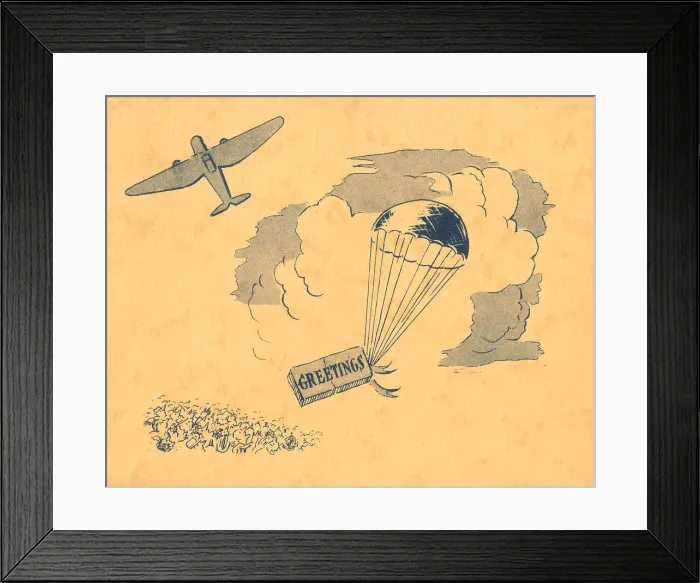 Framed Print : WW2 Birthday Greetings Card Framed Print : WW2 Birthday Greetings Card