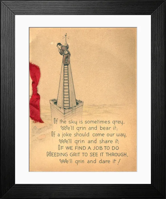 Framed Print : WW2 Christmas Card, We'll Grin And Bear It Framed Print : WW2 Christmas Card, We'll Grin And Bear It